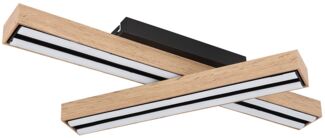 LED Deckenlampe, Holzoptik, dimmbar, beweglich, L 51,5cm