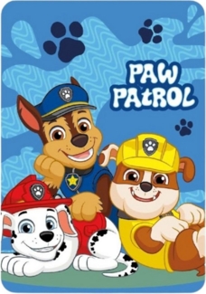 Paw Patrol Kinderdecke – Kuschelige Fleecedecke mit Chase, Marshall und Rubble, 140 x 100 cm