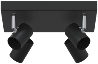 vidaXL Deckenstrahler Schwarz 26.5 x 26 x 11.5 cm Stahl 4108185