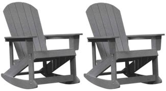 vidaXL Adirondack Schaukelstühle 2 pcs Hellgrau HDPE 3335837