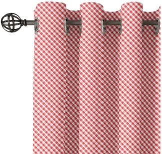 Abakuhaus Gardine Dekorative 2-Panel-Fenstervorhänge für Schlafzimmer Wohnzimmer, Kariert Retro rote Quadrate