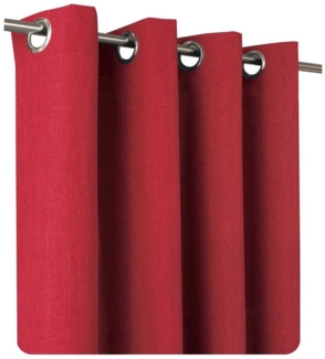 Haus und Deko Gardine Vorhang Leinenoptik 140x245 cm Ösen 2er Set blickdicht Struktur uni (2 St), Ösen, blickdicht, Polyester