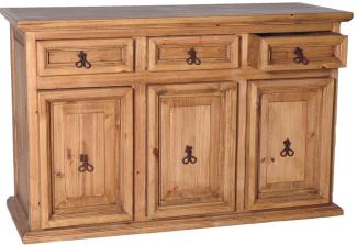 MiaMöbel Mexico Sideboard Massivholz Pinie Landhaus Mexiko Möbel Mexikanisch
