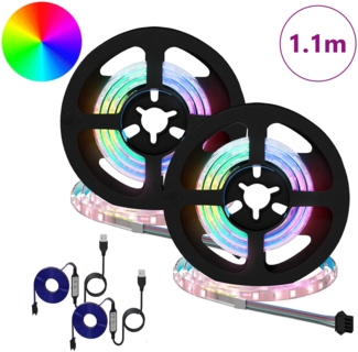 vidaXL LED Streifen 4 pcs Schwarz und Transparent 55 x 0,8 x 0,3 cm 3429098