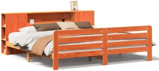 vidaXL Massivholzbett ohne Matratze Wachsbraun 200x200 Kiefernholz 3309892
