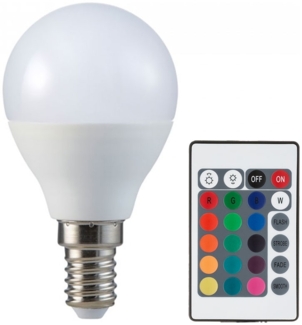 RGB LED 4,8 Watt Leuchtmittel E14, Fernbedienung, 470 Lumen, DxH 4,75x8,8 cm