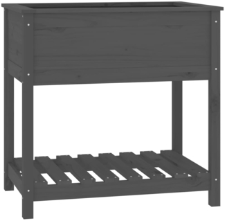 vidaXL Pflanzkübel mit Ablage Grau 82,5x54x81 cm Massivholz Kiefer 823782