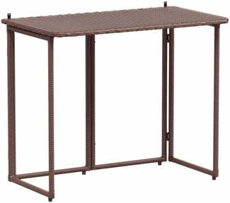 vidaXL Gartentisch Klappbar Braun 90x51x75 cm Poly Rattan 4108255