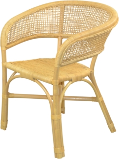 Schöner Rattansessel, Rattanstuhl handgeflochten, beige