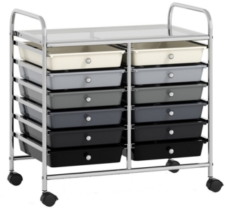 COSTWAY Rollcontainer, mit Schubladen Kunststoff, Rollwagen mit Rollen