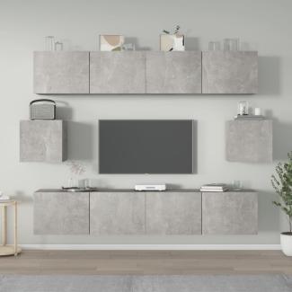 vidaXL 6-tlg. TV-Schrank-Set Betongrau Holzwerkstoff 3114361