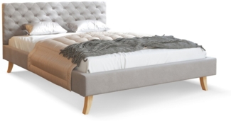 FDM Polsterbett ZUZA 120x200 cm, 140x200 cm, 160x200 cm, 180x200 cm (ohne Matratze, Lattenrost aus Holz), ohne Matratze, Lattenrost aus Holz