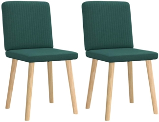 vidaXL Esszimmerstühle 2 Stk. Dunkelgrün Stoff 4101202