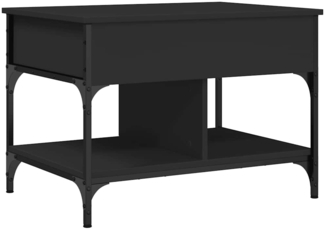Couchtisch, Sofatisch Schwarz 70x50x50 cm Holzwerkstoff und Metall