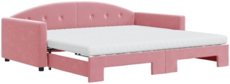 vidaXL Tagesbett Ausziehbar mit Matratzen Rosa 100x200 cm Samt 3197335