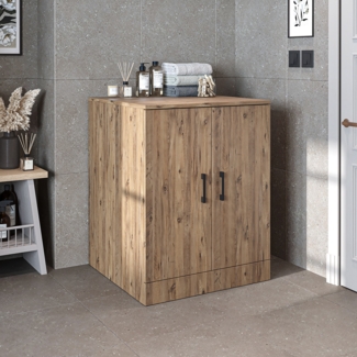 Roomart Waschmaschinenschrank ATRIA 70 cm - BHT 70×90×69 cm – Waschmaschinenunterschrank Bad • Eiche