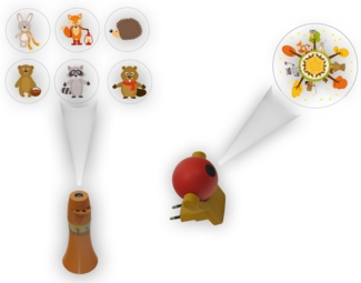 niermann LED Nachtlicht Waldtiere, LED fest integriert, Set Waldtiere 1 (1 x Stecker-Nachtlicht, 1 x Taschenprojektor)