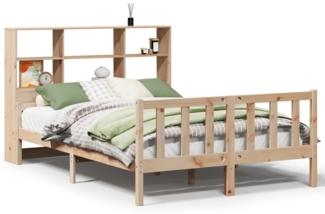 vidaXL Massivholzbett mit Regal ohne Matratze 160x200 cm Kiefernholz 3322137