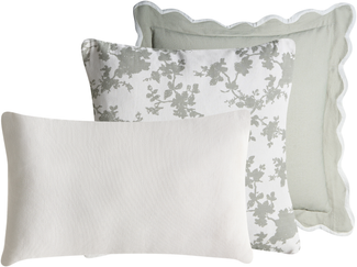 Dekokissen 3er Set CANARIUM Baumwolle 30 x 50 cm 45 x 45 cm Grün Ohne Muster