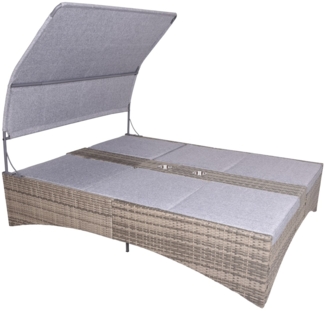 Garden Pleasure Doppelliege PESCARA Polyrattan Sonnenliege Garten Liege 2 Pers.