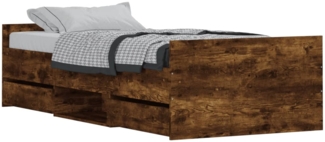 vidaXL Bettgestell mit Kopf- und Fußteil Räuchereiche 90x200 cm 3203807