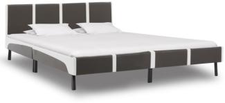 vidaXL Bettgestell Grau und Weiß Kunstleder 180x200 cm [280296]