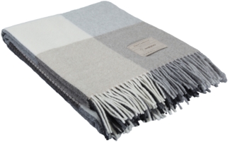 Eskimo Wohndecke Plaid Mürren fango beige 100% Merinowolle 130x200