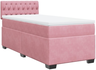 vidaXL Boxspringbett mit Matratze Rosa 90x190 cm Samt 3286197