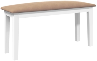 vidaXL Bank 90 cm Weiß Massivholz Gummibaum 4102600