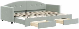 vidaXL Tagesbett Ausziehbar mit Schubladen Hellgrau 80x200 cm Samt 3197342