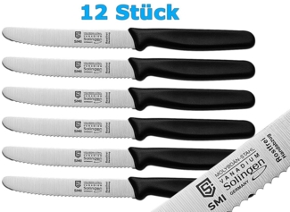 SMI Tomatenmesser 12-tlg Tomatenmesser Solingen Tischmesser Küchenmesser Wellenschliff