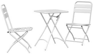 vidaXL Bistrogarnitur 3 pcs Weiß Stahl 42002950