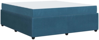 vidaXL Bettgestell mit Matratze mit Matratze Blau 180 x 200 cm Samt 3398429