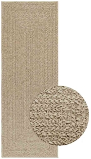 Teppich ZIZUR Beige 80x200 cm Jute-Optik Indoor und Outdoor 4010390