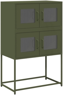 vidaXL Highboard Olivgrün 68x39x107 cm Stahl 853348
