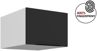 Küchen Aufsatzschrank 50 cm ARIA Schwarz ultra matt + Weiss matt, hochwertige Fronten mit Anti Fingerprint Beschichtung Küchenzeile Küchenblock