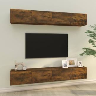 vidaXL TV-Wandschränke 4 Stk. Räuchereiche 100x30x30 cm 3114195