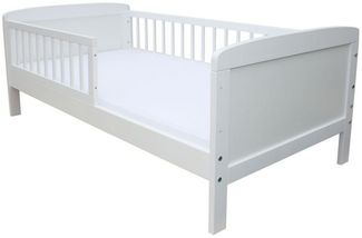 Micoland Kinderbett Kinderbett Juniorbett 160x70 cm mit Matratze umbaubar weiß