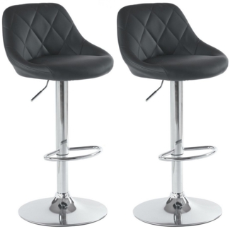 VINGLI Barhocker Barstuhl drehbar mit Lehne (2 er-set), höhenverstellbar