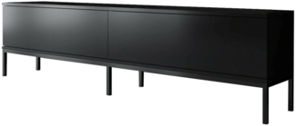 Dmora Fernsehschrank Espero, Ständer für Wohnzimmerfernseher, Niedriges Wohnzimmer-Sideboard, TV-Ständerbasis, 180x30h47 cm, Schwarz