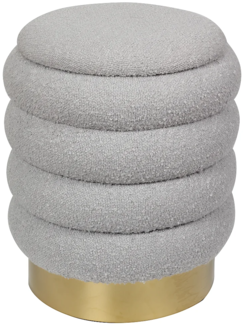 Vente-unique - Hocker mit Stauraum - Bouclé-Stoff - Grau - ESDALO