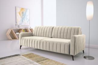 exxpo - sofa fashion 3-Sitzer Grande, hochwertiges Schlafsofa aus Microvelours, mit Bettfunktion und Bettkasten, komfortabler Federkern