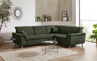 DOMO collection Ecksofa Franzi, zeitlos und elegant, moderne Sitzheftung, L-Form, wahlweise mit Kopfteilverstellung (dann Breite: 275 cm)