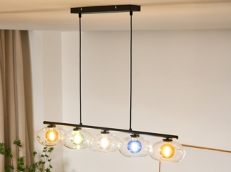 ECO Light 9460 S-5 COL Pendelleuchte URANUS 5-flammig Glas bunt