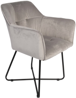 Esszimmer Armlehnstuhl Samt silver Metallbeine schwarz KIRIN 527239