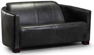 Casa Padrino Luxus Leder 3er Sofa Vintage Schwarz / Dunkelbraun 182 x 83 x H. 70 cm - Echtleder Wohnzimmer Sofa - Wohnzimmer Möbel - Luxus Kollektion