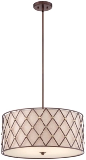 Hängeleuchte, Deckenlampe, Stahl Leinen, D 55,9 cm