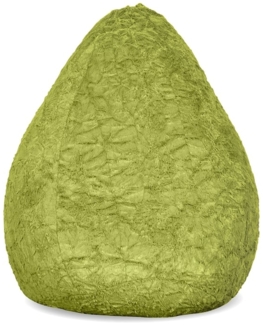 Lumaland 'Luxury Fluffy' Sitzsack, Webplüsch, Grün, 60 x 45 cm, 120 l