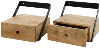 KAWOLA Nachttisch SEWU (Set, 2-St), hängend Akazie massiv natur 1 Schublade