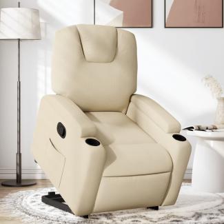 vidaXL Relaxsessel mit Aufstehhilfe Creme Stoff 3204377